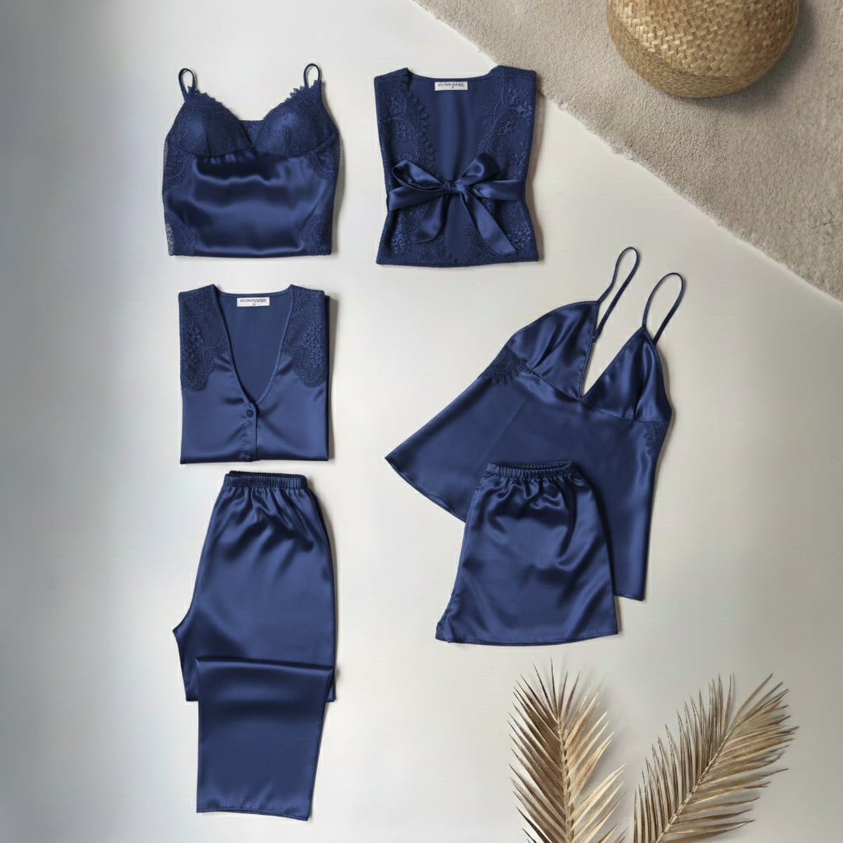 6 Piece Luxury Silk Nightwear Set