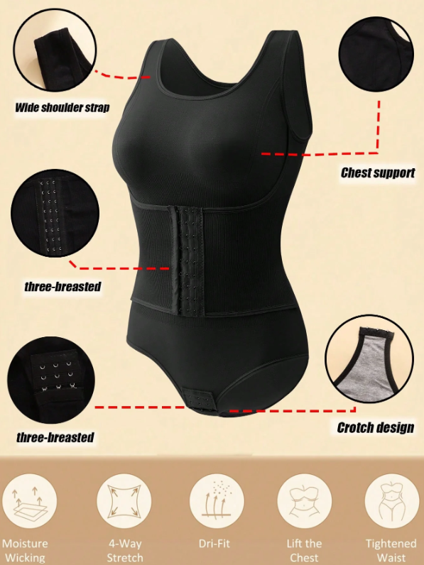 WOMEN'S ONE PIECE SHAPWEAR DOUBLE-LAYER ABDOMEN CONTROL